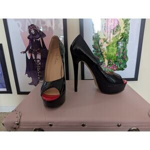 Only Maker Black Patent Pumps Sz 39 (6" heel)